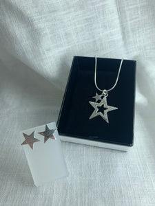Cut-Out Silver Stars Pendant