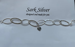 Contrast Oval Silver Bracelet